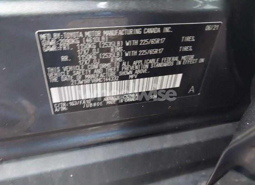 Photo 9 of 2021 Toyota Rav4 XLE (VIN 2T3W1RFV6MC144332)