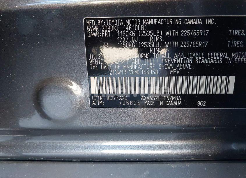 Photo 9 of 2021 Toyota Rav4 XLE (VIN 2T3W1RFV6MC156058)