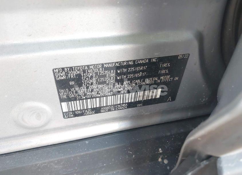 Photo 9 of 2022 Toyota Rav4 XLE (VIN 2T3W1RFV6NW205047)