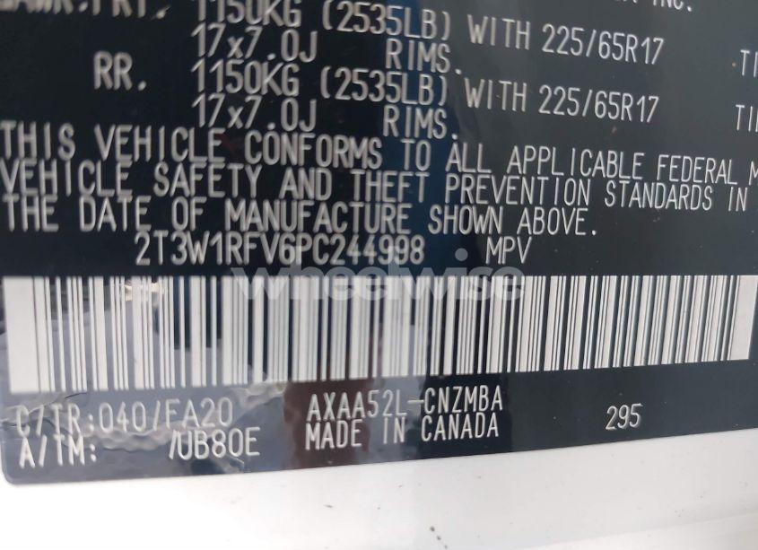 Photo 9 of 2023 Toyota Rav4 XLE (VIN 2T3W1RFV6PC244998)