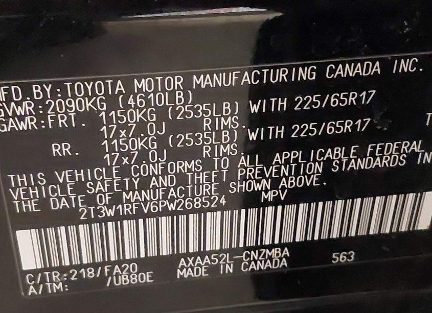 Photo 9 of 2023 Toyota Rav4 XLE (VIN 2T3W1RFV6PW268524)