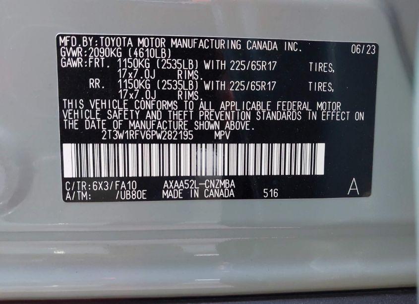 Photo 9 of 2023 Toyota Rav4 XLE (VIN 2T3W1RFV6PW282195)