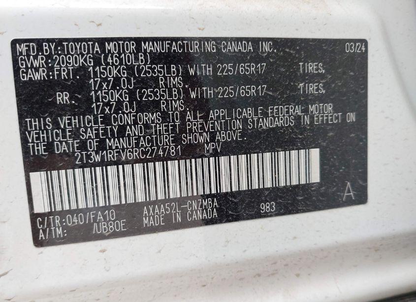 Photo 9 of 2024 Toyota Rav4 XLE (VIN 2T3W1RFV6RC274781)