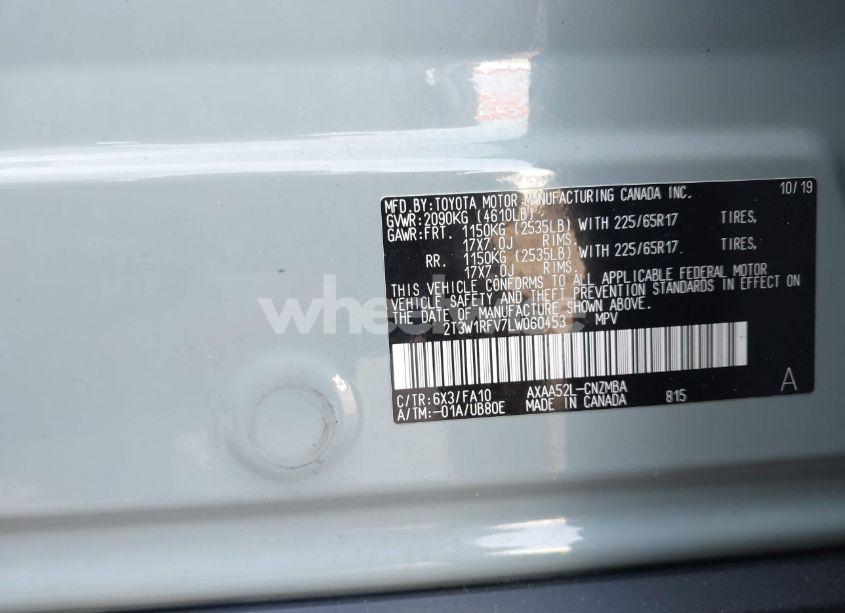 Photo 9 of 2020 Toyota Rav4 XLE (VIN 2T3W1RFV7LW060453)