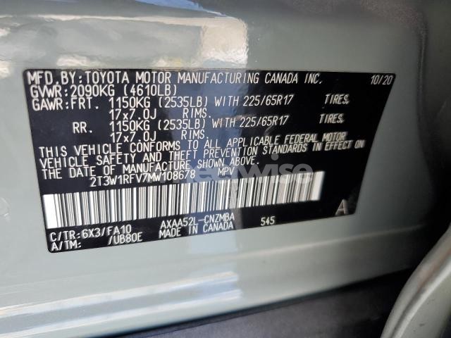Photo 3 of 2021 TOYOTA RAV4 XLE (VIN 2T3W1RFV7MW108678)