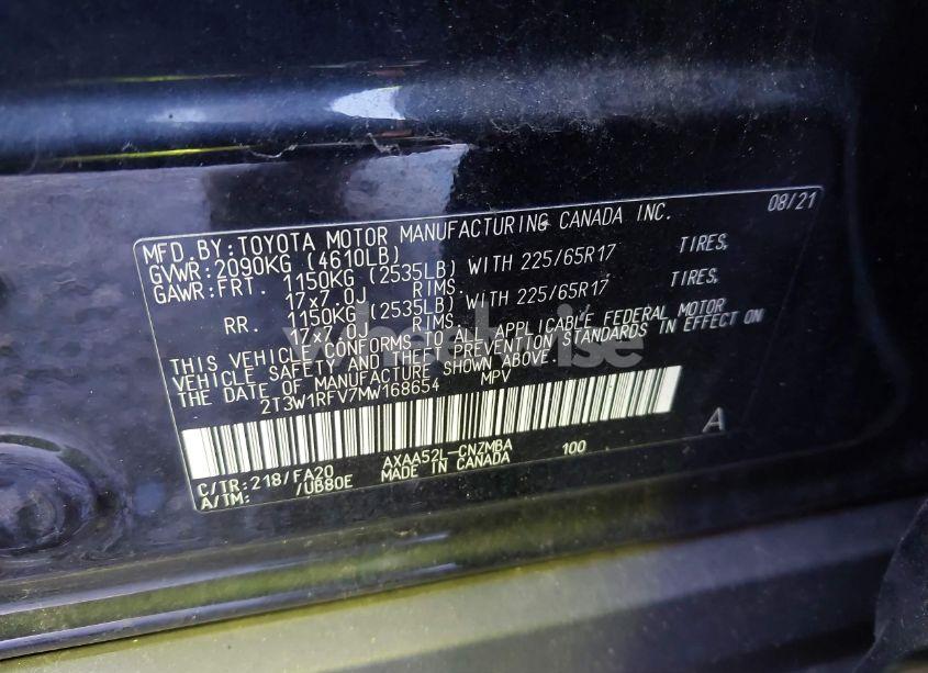 Photo 9 of 2021 Toyota Rav4 XLE (VIN 2T3W1RFV7MW168654)