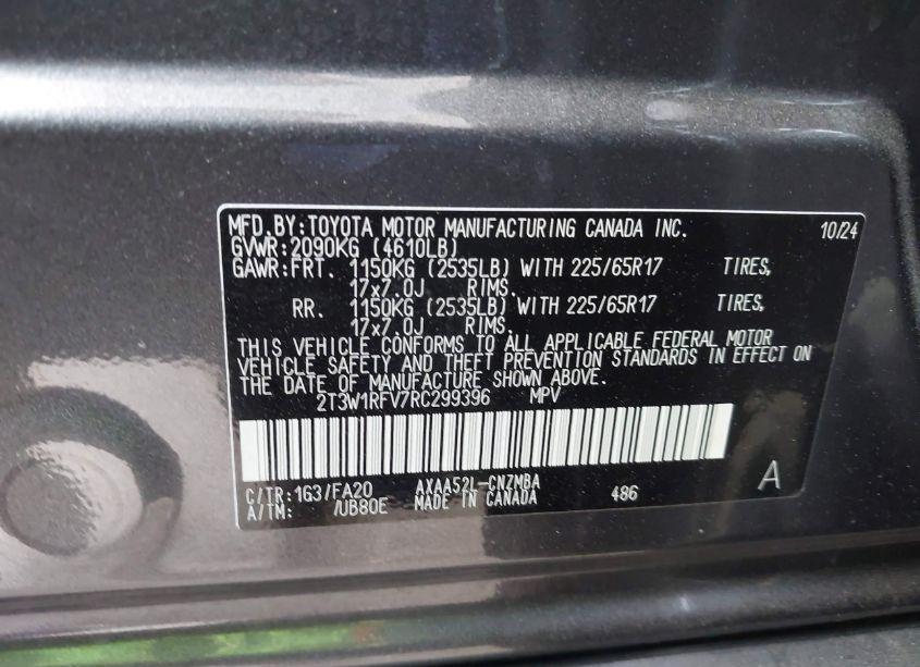 Photo 9 of 2024 Toyota Rav4 XLE (VIN 2T3W1RFV7RC299396)