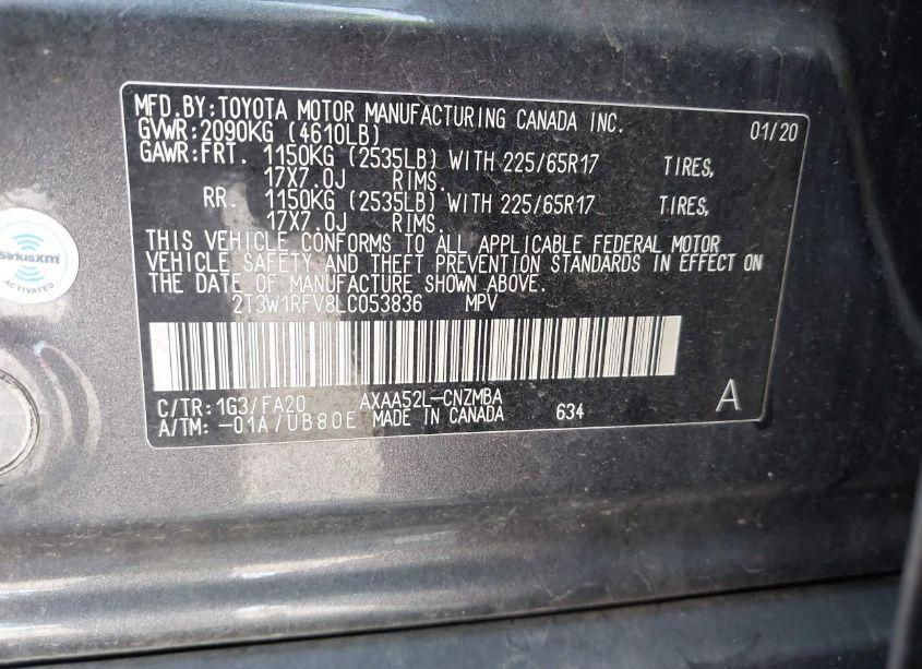 Photo 9 of 2020 Toyota Rav4 XLE (VIN 2T3W1RFV8LC053836)