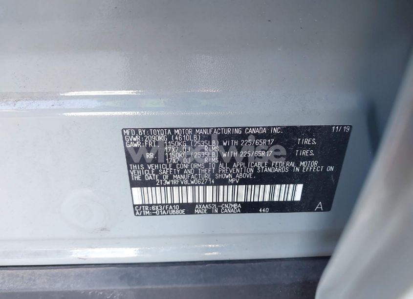 Photo 9 of 2020 Toyota Rav4 (VIN 2T3W1RFV8LW062714)