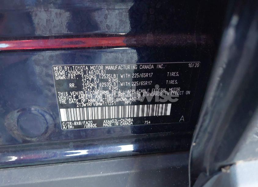 Photo 9 of 2021 Toyota Rav4 XLE (VIN 2T3W1RFV8MW111251)