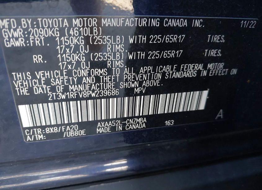 Photo 9 of 2023 Toyota Rav4 XLE (VIN 2T3W1RFV8PW239686)