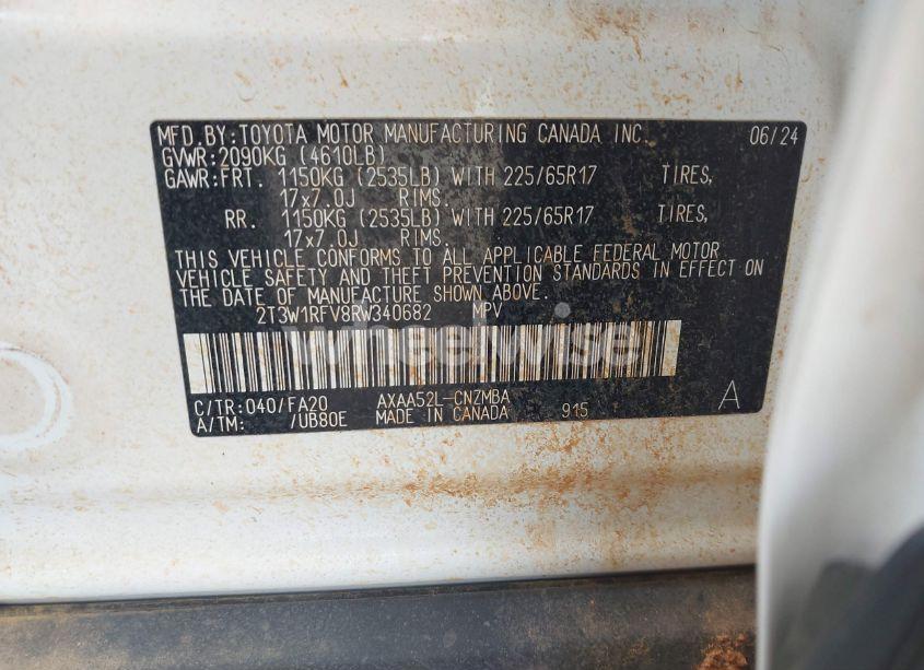 Photo 9 of 2024 Toyota Rav4 XLE (VIN 2T3W1RFV8RW340682)