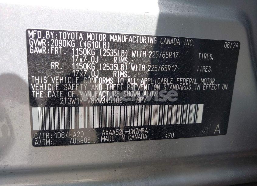 Photo 9 of 2024 Toyota Rav4 XLE (VIN 2T3W1RFV8RW345106)