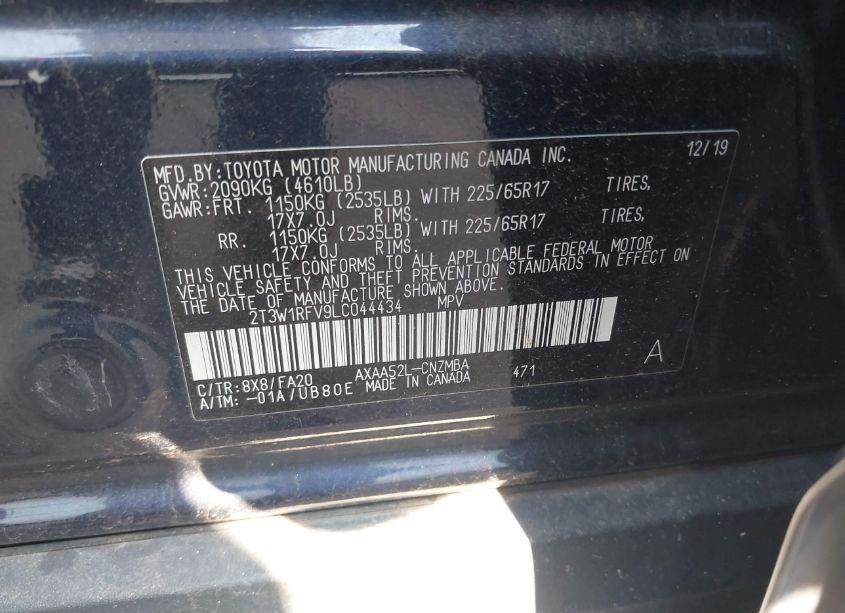 Photo 9 of 2020 Toyota Rav4 XLE/XLE PREMIUM (VIN 2T3W1RFV9LC044434)