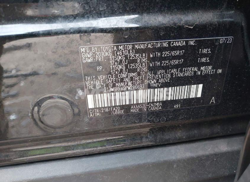 Photo 9 of 2023 Toyota Rav4 XLE (VIN 2T3W1RFV9PW286693)