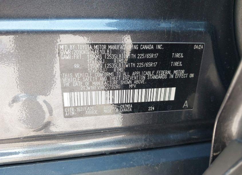 Photo 9 of 2024 Toyota Rav4 XLE (VIN 2T3W1RFV9RC279280)