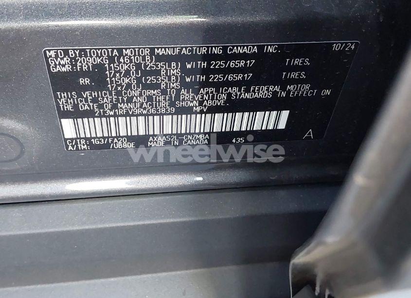 Photo 9 of 2024 Toyota Rav4 XLE (VIN 2T3W1RFV9RW363839)