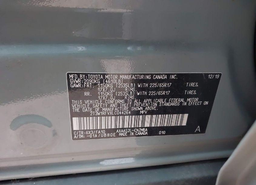 Photo 9 of 2020 Toyota Rav4 XLE (VIN 2T3W1RFVXLC044264)