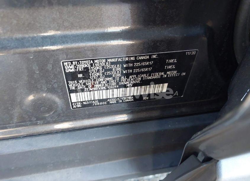 Photo 9 of 2021 Toyota Rav4 XLE (VIN 2T3W1RFVXMC104044)