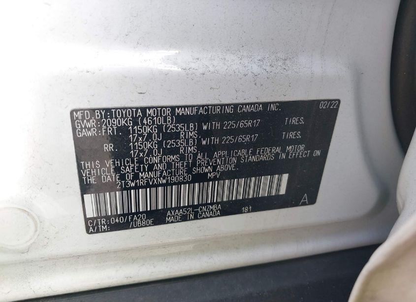 Photo 9 of 2022 Toyota Rav4 XLE (VIN 2T3W1RFVXNW190830)