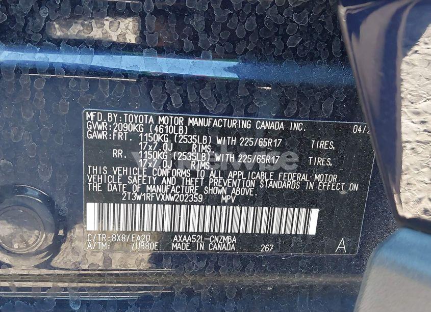 Photo 9 of 2022 Toyota Rav4 XLE (VIN 2T3W1RFVXNW202359)