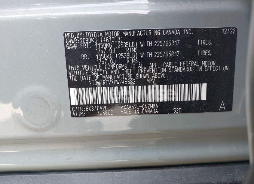 Photo 9 of 2023 Toyota Rav4 XLE (VIN 2T3W1RFVXPW245683)