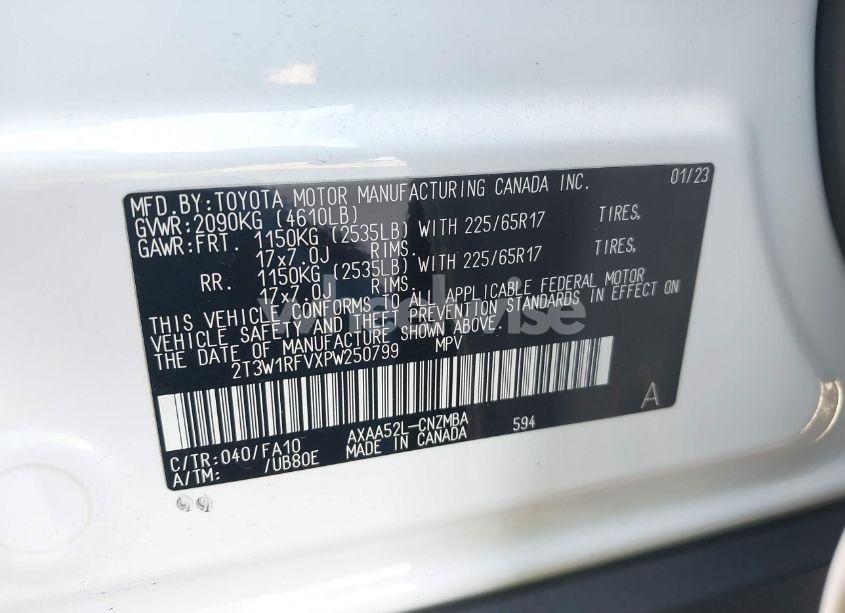 Photo 9 of 2023 Toyota Rav4 XLE (VIN 2T3W1RFVXPW250799)
