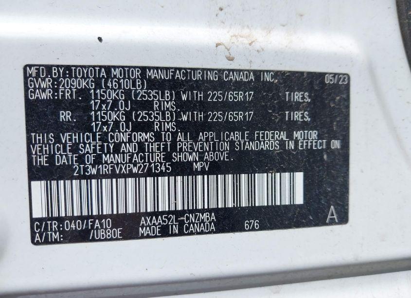 Photo 9 of 2023 Toyota Rav4 XLE (VIN 2T3W1RFVXPW271345)