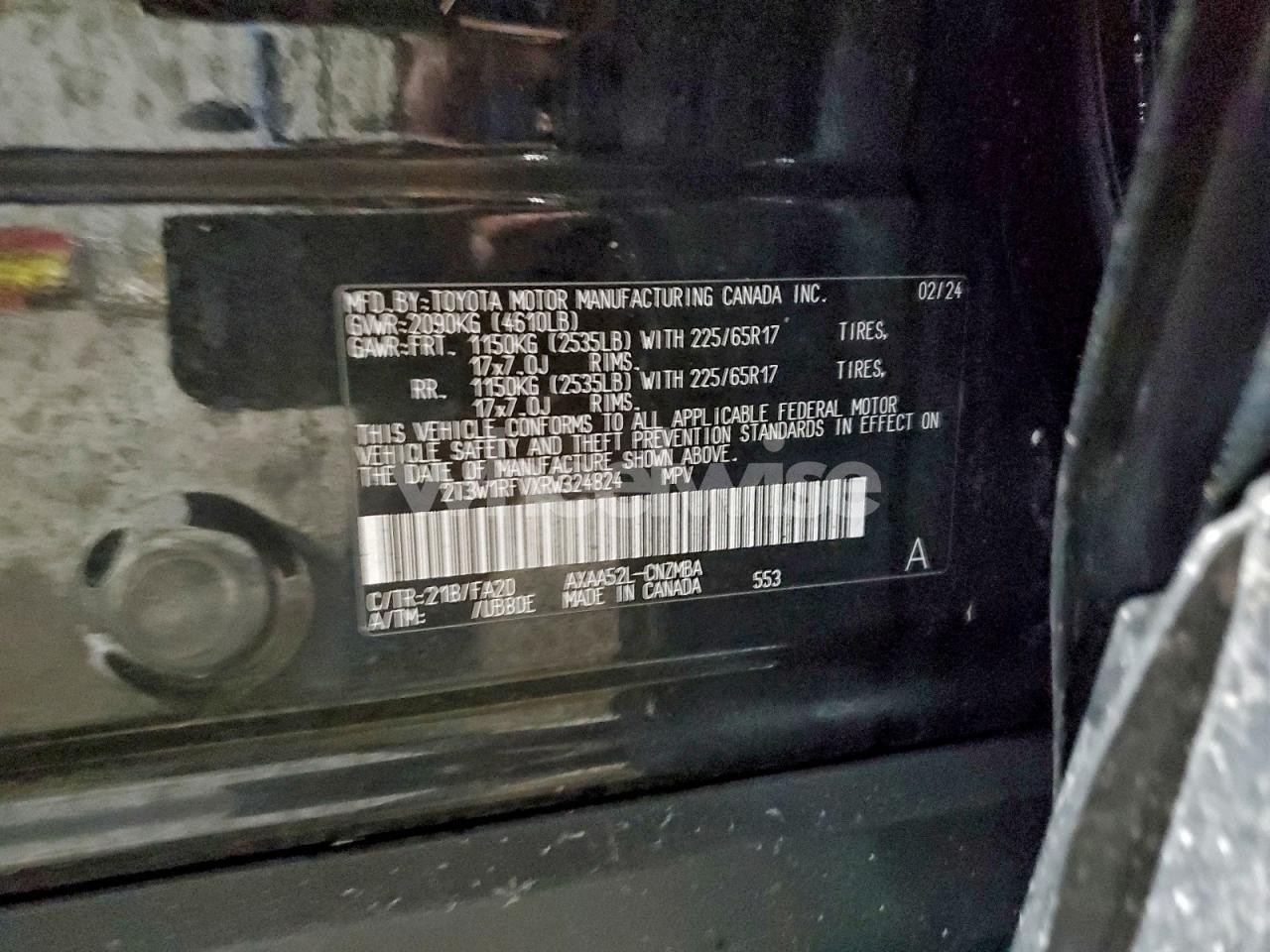 Photo 14 of 2024 TOYOTA RAV4 XLE (VIN 2T3W1RFVXRW324824)