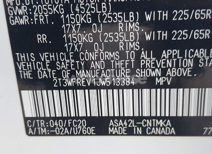 Photo 9 of 2018 Toyota Rav4 ADVENTURE/XLE (VIN 2T3WFREV1JW513384)