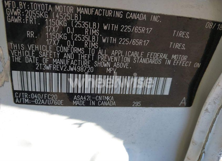 Photo 9 of 2018 Toyota Rav4 ADVENTURE/XLE (VIN 2T3WFREV2JW498720)