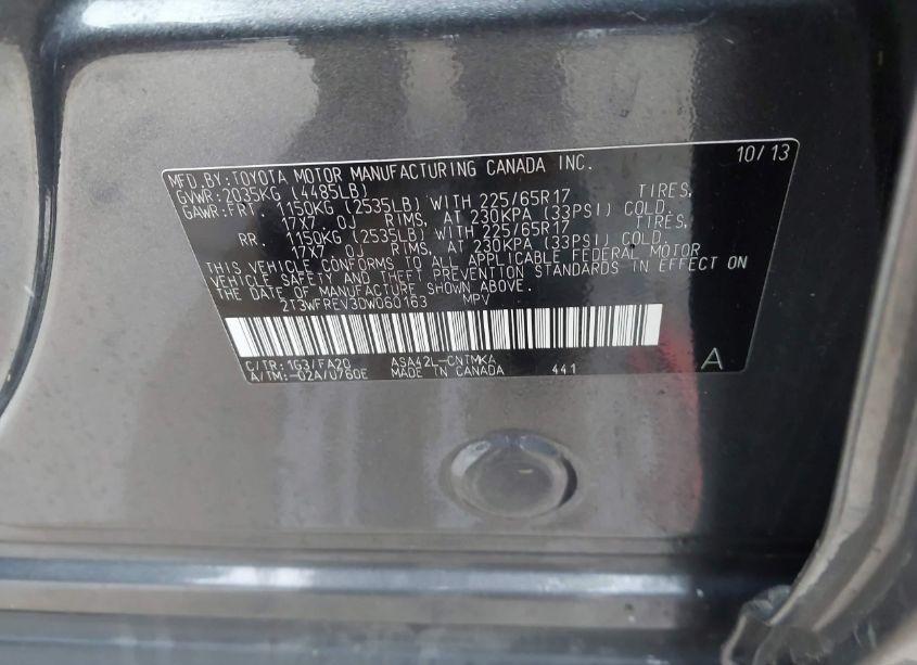 Photo 9 of 2013 Toyota Rav4 XLE (VIN 2T3WFREV3DW060163)