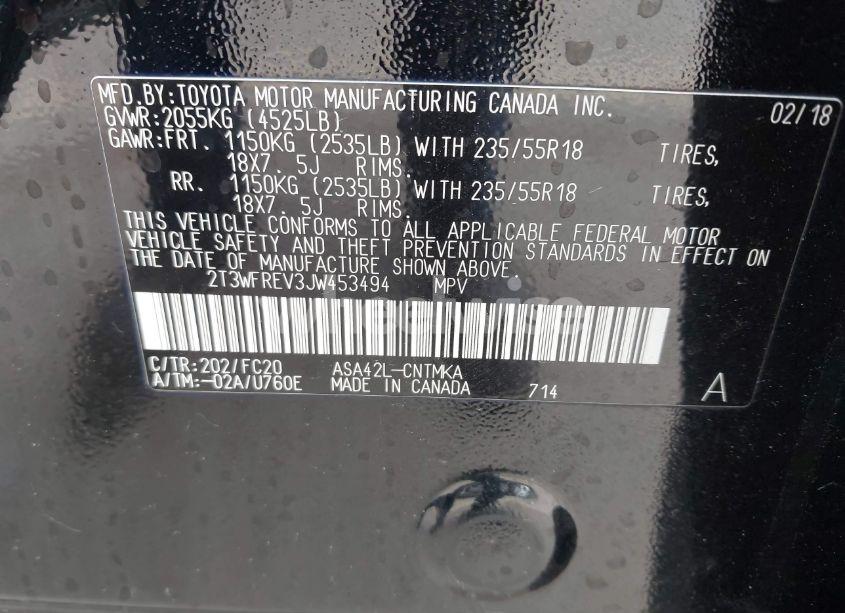 Photo 9 of 2018 Toyota Rav4 ADVENTURE (VIN 2T3WFREV3JW453494)