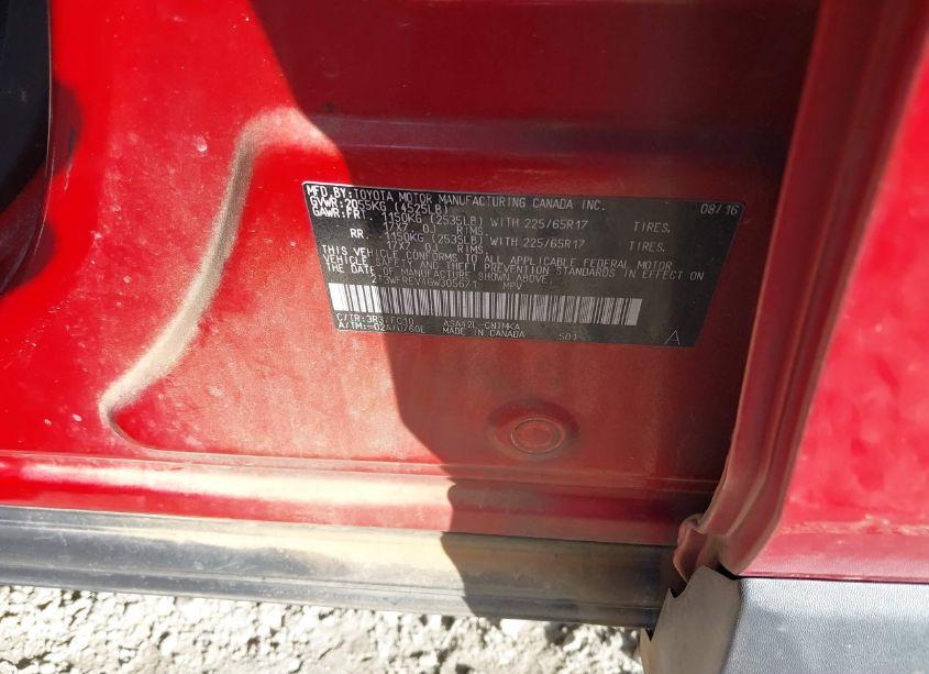 Photo 9 of 2016 Toyota Rav4 XLE (VIN 2T3WFREV4GW305671)