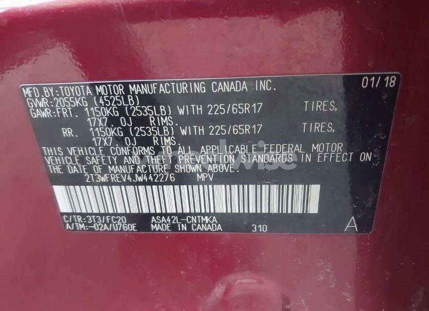 Photo 9 of 2018 Toyota Rav4 ADVENTURE/XLE (VIN 2T3WFREV4JW442276)