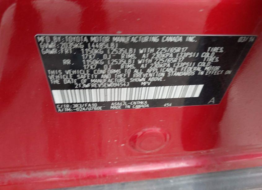 Photo 9 of 2014 Toyota Rav4 XLE (VIN 2T3WFREV5EW094543)