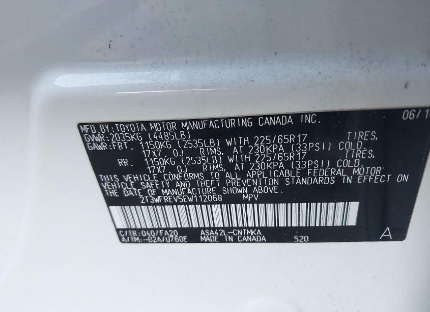 Photo 9 of 2014 Toyota Rav4 XLE (VIN 2T3WFREV5EW112068)