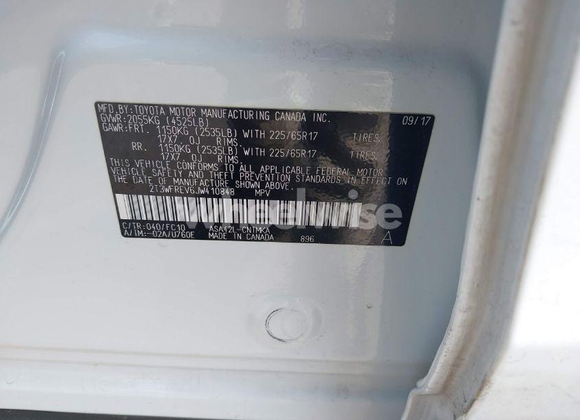 Photo 9 of 2018 Toyota Rav4 XLE (VIN 2T3WFREV6JW410848)