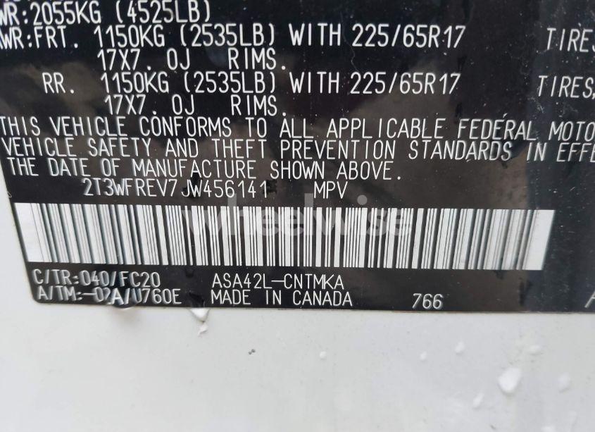 Photo 9 of 2018 Toyota Rav4 ADVENTURE/XLE (VIN 2T3WFREV7JW456141)