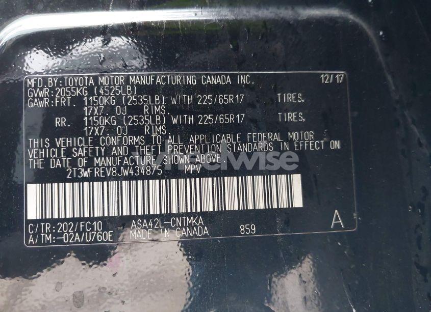 Photo 9 of 2018 Toyota Rav4 ADVENTURE/XLE (VIN 2T3WFREV8JW434875)