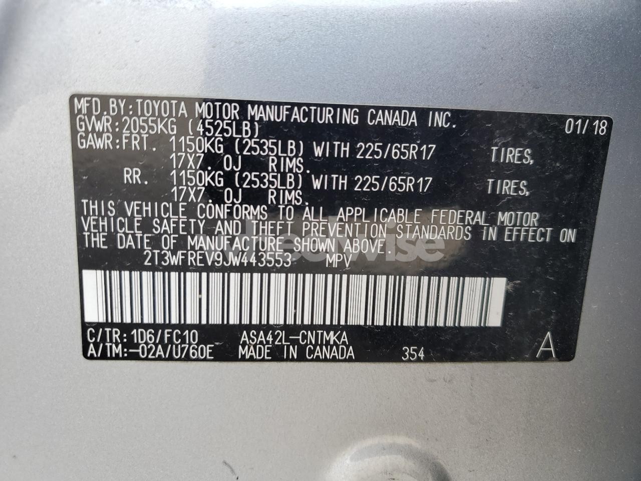 Photo 13 of 2018 TOYOTA RAV4 ADVENTURE (VIN 2T3WFREV9JW443553)