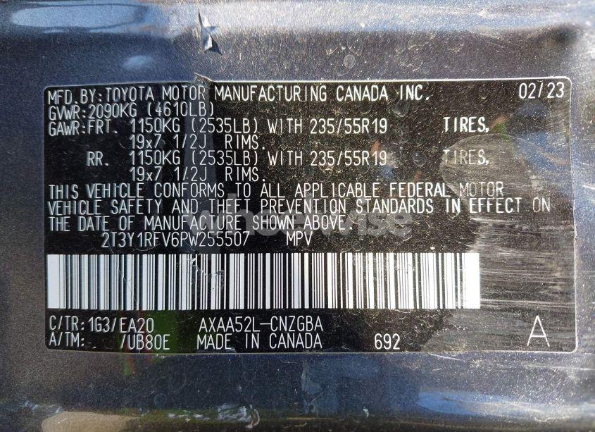 Photo 9 of 2023 Toyota Rav4 LIMITED (VIN 2T3Y1RFV6PW255507)