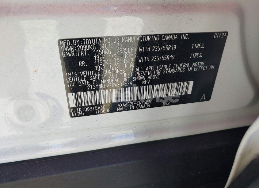 Photo 9 of 2024 Toyota Rav4 LIMITED (VIN 2T3Y1RFV7RW332579)