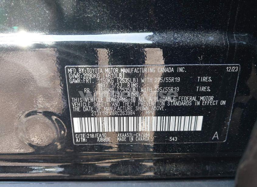 Photo 9 of 2024 Toyota Rav4 LIMITED (VIN 2T3Y1RFV8RC263984)