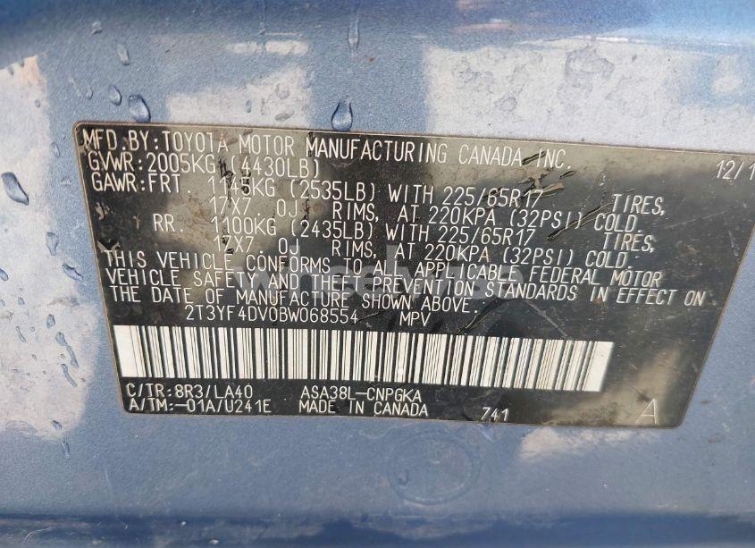 Photo 9 of 2011 Toyota Rav4 LIMITED (VIN 2T3YF4DV0BW068554)