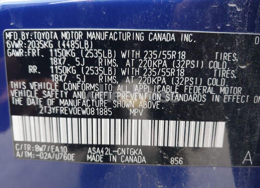 Photo 9 of 2014 Toyota Rav4 LIMITED (VIN 2T3YFREV0EW081885)