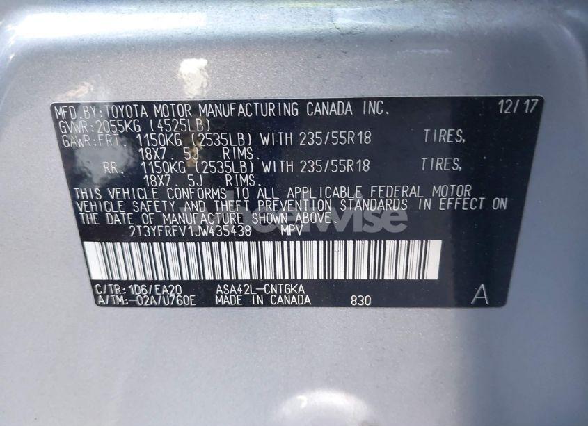 Photo 9 of 2018 Toyota Rav4 LIMITED/PLATINUM (VIN 2T3YFREV1JW435438)