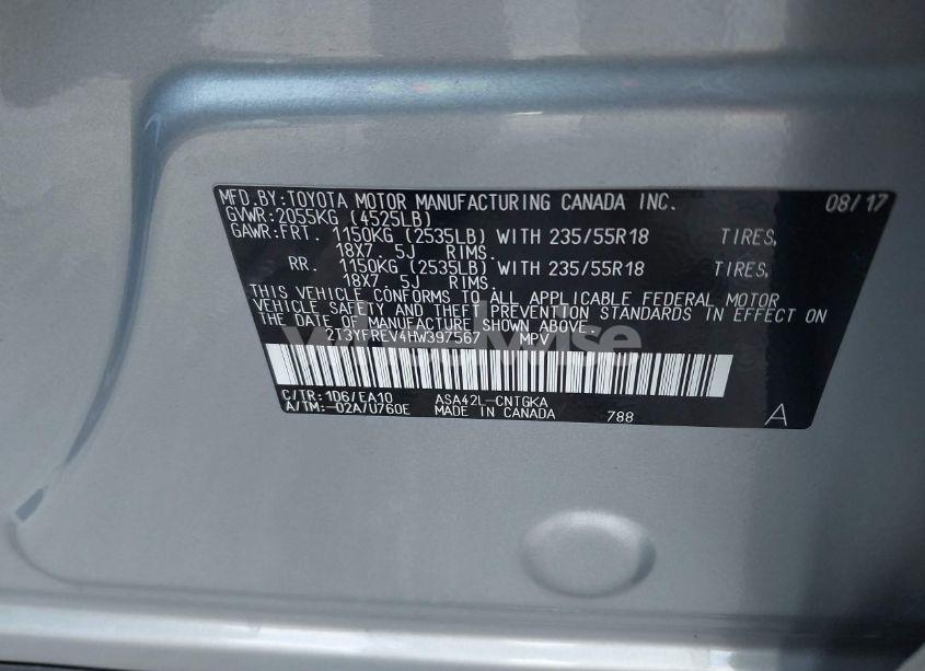 Photo 9 of 2017 Toyota Rav4 LIMITED (VIN 2T3YFREV4HW397567)