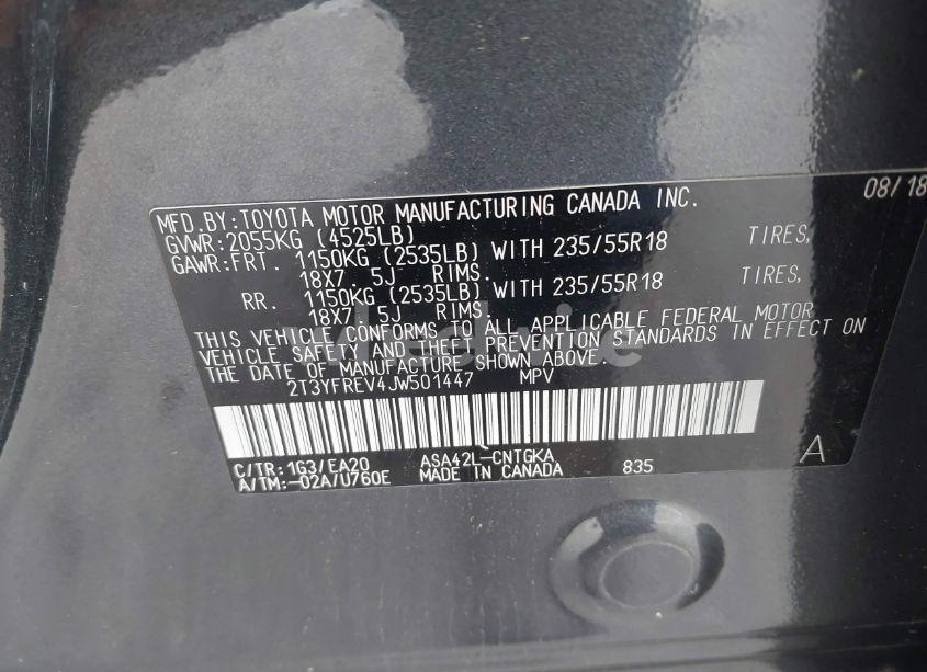 Photo 9 of 2018 Toyota Rav4 LIMITED/PLATINUM (VIN 2T3YFREV4JW501447)