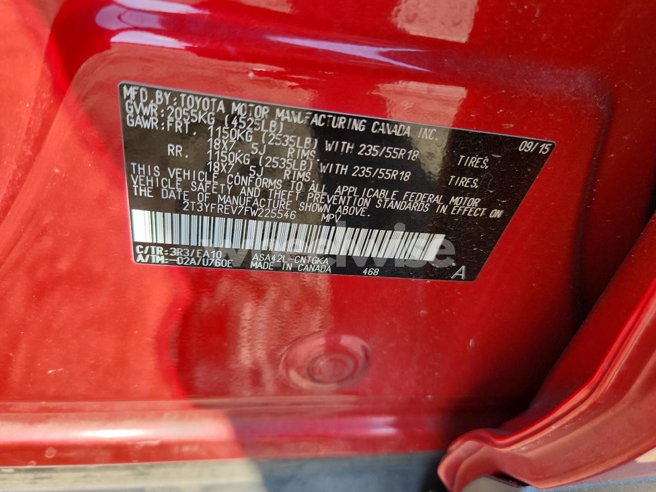 Photo 13 of 2015 TOYOTA RAV4 LIMITED (VIN 2T3YFREV7FW225546)